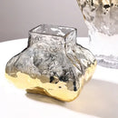 GobekUsa Golden Geometric Glass Vase Hydroponics Terrarium Home Decoration Accessories