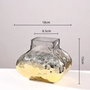 GobekUsa Golden Geometric Glass Vase Hydroponics Terrarium Home Decoration Accessories