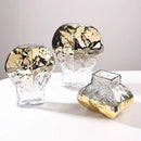 GobekUsa Golden Geometric Glass Vase Hydroponics Terrarium Home Decoration Accessories
