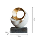GobekUsa Golden Geometric Resin Sculpture: Hollowed-out Tree Holes Twisted Statue Home Decor