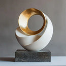 GobekUsa Golden Geometric Resin Sculpture: Hollowed-out Tree Holes Twisted Statue Home Decor
