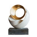 GobekUsa Golden Geometric Resin Sculpture: Hollowed-out Tree Holes Twisted Statue Home Decor