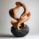 GobekUsa Golden Geometric Resin Sculpture: Hollowed-out Tree Holes Twisted Statue Home Decor
