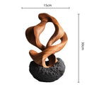 GobekUsa Golden Geometric Resin Sculpture: Hollowed-out Tree Holes Twisted Statue Home Decor
