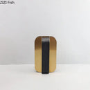 GobekUsa Golden Geometry Vase Artificial Flower Desk Decor - Leather Floral Room Aesthetic
