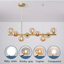 GobekUsa Golden Glass Ball Chandelier: Modern Nordic LED Pendant Lighting for Home Décor