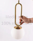 GobekUsa Golden Glass Ball Pendant Lights - Modern Luminaire for Bedroom, Kitchen & Decor