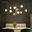 GobekUsa Golden Glass Magic Bean Chandelier: Modern Luxury for Living Room & Dining Room