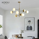 GobekUsa Golden Glass Magic Bean Chandelier: Modern Luxury for Living Room & Dining Room