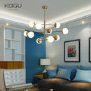 GobekUsa Golden Glass Magic Bean Chandelier: Modern Luxury for Living Room & Dining Room