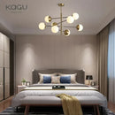 GobekUsa Golden Glass Magic Bean Chandelier: Modern Luxury for Living Room & Dining Room