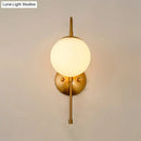 GobekUsa Modern Golden Gooseneck Wall Sconce with Frosted Glass Ball Shade for Bedroom