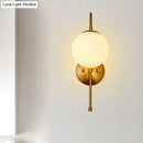GobekUsa Modern Golden Gooseneck Wall Sconce with Frosted Glass Ball Shade for Bedroom