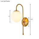 GobekUsa Modern Golden Gooseneck Wall Sconce with Frosted Glass Ball Shade for Bedroom