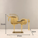 GobekUsa Golden Horse Metal Animal Sculpture Desk Ornament