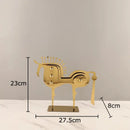 GobekUsa Golden Horse Metal Animal Sculpture Desk Ornament