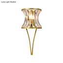 GobekUsa Modern Golden Hourglass Wall Sconce with Clear Crystal Detailing for Living Room