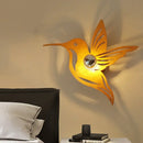 GobekUsa Modern Bird-Shaped Wood Sconce with Beige Wall Mount - Bedside Lamp