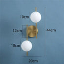 GobekUsa Golden Indoor Wall Lights with Milky Glass Ball, Double G9 Bulbs