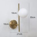 GobekUsa Golden Indoor Wall Lights with Milky Glass Ball, Double G9 Bulbs