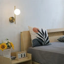 GobekUsa Golden Indoor Wall Lights with Milky Glass Ball, Double G9 Bulbs