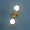 GobekUsa Golden Indoor Wall Lights with Milky Glass Ball, Double G9 Bulbs