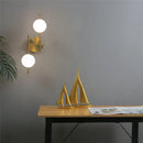 GobekUsa Golden Indoor Wall Lights with Milky Glass Ball, Double G9 Bulbs