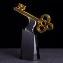 GobekUsa Crystal Trophy: Golden Key Handicrafts, Transparent Decorative Figurine & Home Accent