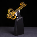 GobekUsa Crystal Trophy: Golden Key Handicrafts, Transparent Decorative Figurine & Home Accent