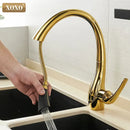 GobekUsa Golden Kitchen Faucet Pull Out Single Handle Water Mixer Tap