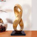GobekUsa Golden Knot Sculpture Desk Ornament Minimalist Abstract Room Decor