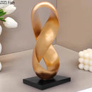 GobekUsa Golden Knot Sculpture Desk Ornament Minimalist Abstract Room Decor