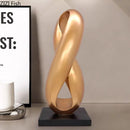 GobekUsa Golden Knot Sculpture Desk Ornament Minimalist Abstract Room Decor