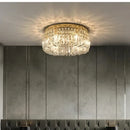 GobekUsa Golden LED Crystal Round Ceiling Lamp