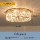 GobekUsa Golden LED Crystal Round Ceiling Lamp