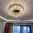 GobekUsa Golden LED Crystal Round Ceiling Lamp