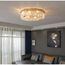 GobekUsa Golden LED Crystal Round Ceiling Lamp