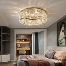 GobekUsa Golden LED Crystal Round Ceiling Lamp