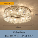 GobekUsa Golden LED Crystal Round Ceiling Lamp