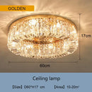 GobekUsa Golden LED Crystal Round Ceiling Lamp