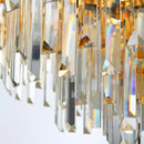 GobekUsa Golden LED Crystal Ceiling Light for Luxury Living Room, Modern Round Crystal Lamp