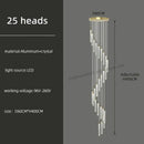 GobekUsa Golden LED Crystal Chandelier for Living Room Staircase