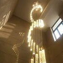 GobekUsa Golden LED Crystal Chandelier for Living Room Staircase