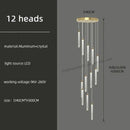 GobekUsa Golden LED Crystal Chandelier for Living Room Staircase