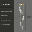 GobekUsa Golden LED Crystal Chandelier for Living Room Staircase