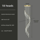 GobekUsa Golden LED Crystal Chandelier for Living Room Staircase