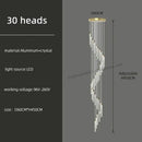 GobekUsa Golden LED Crystal Chandelier for Living Room Staircase