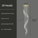 GobekUsa Golden LED Crystal Chandelier for Living Room Staircase