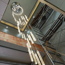 GobekUsa Golden LED Crystal Chandelier for Living Room Staircase