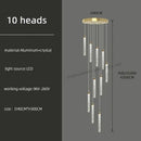 GobekUsa Golden LED Crystal Chandelier for Living Room Staircase